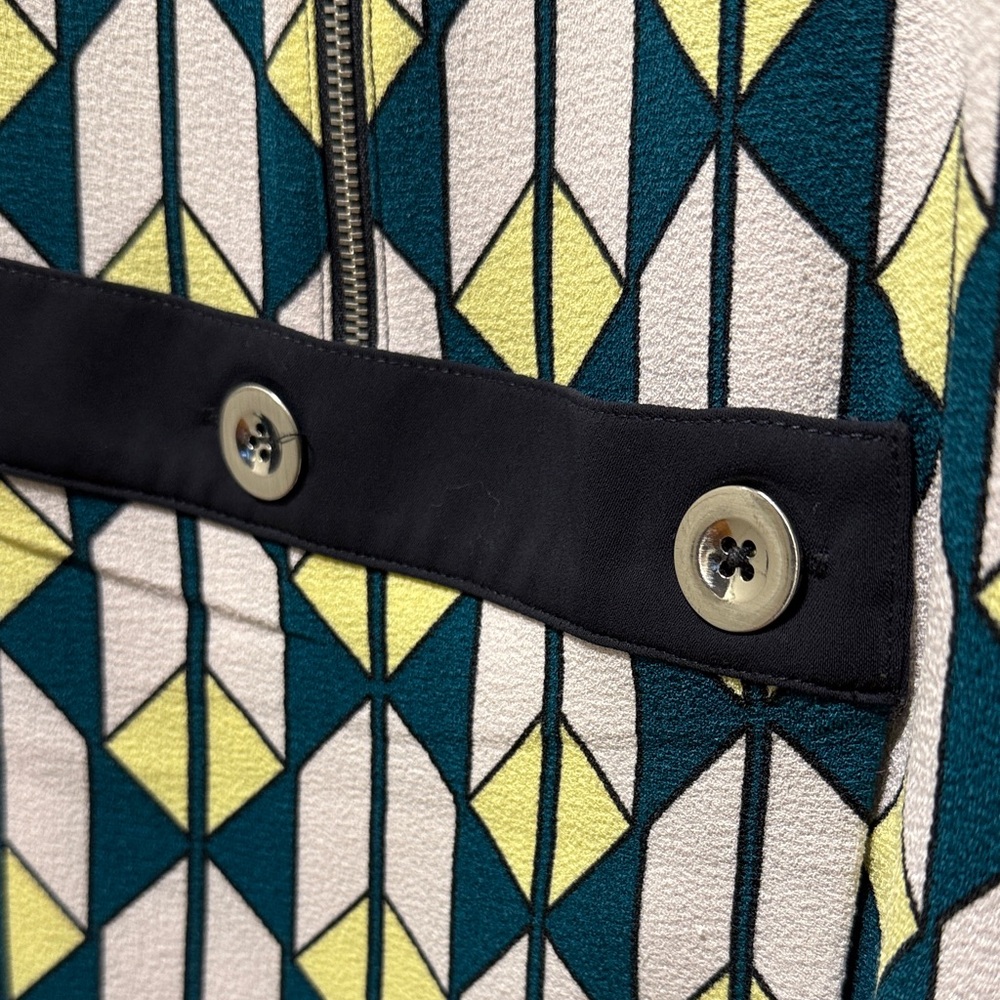 RACHEL Rachel Roy Geometric Zip-Front Dress M - Picture 3 of 5
